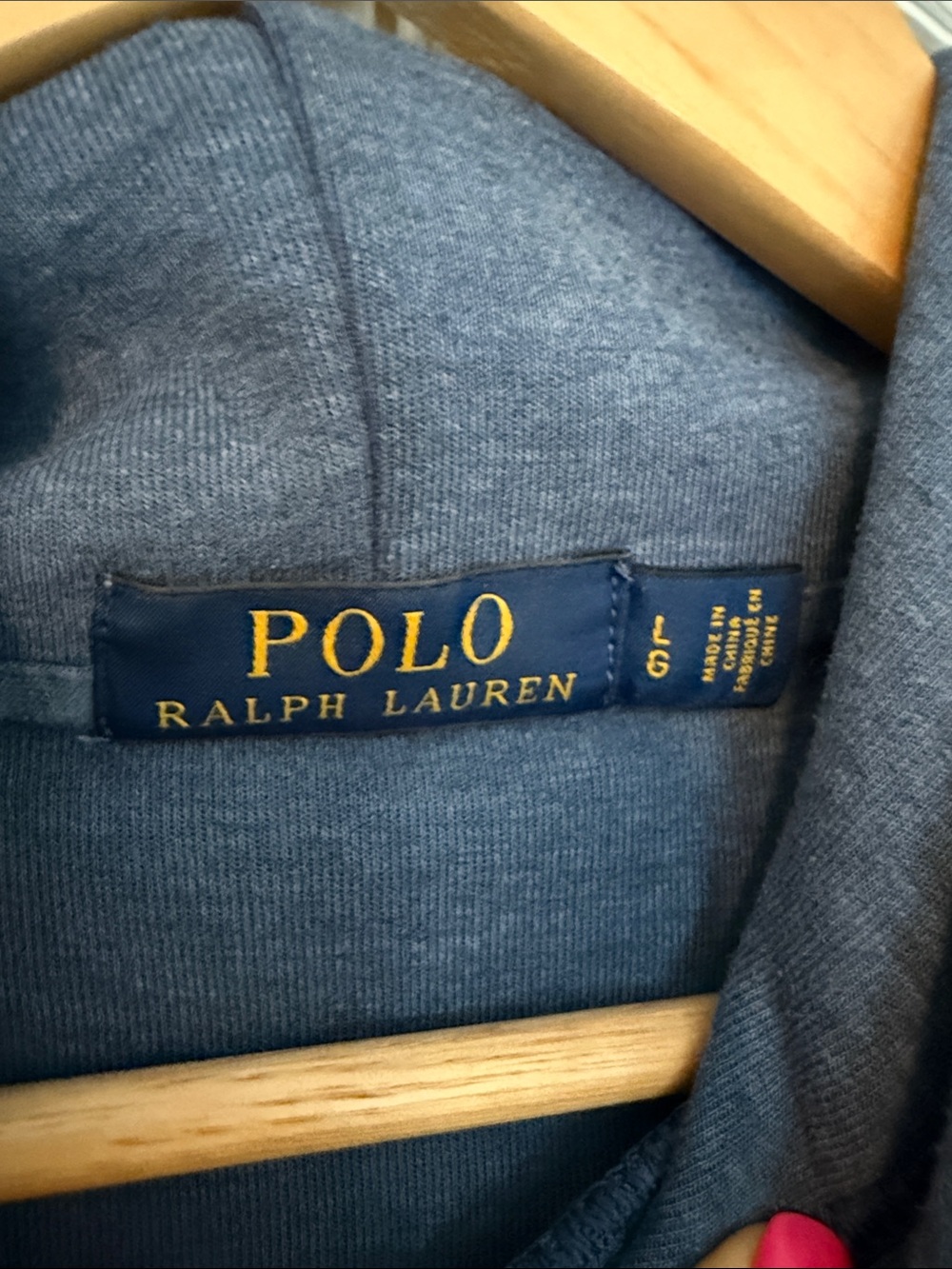 Polo Ralph Lauren Blue Pullover Hoodie Sweatshirt Men’s Large Preppy Casual - Picture 4 of 9